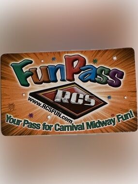 RCS FUN PASS FAIR CARNIVAL RODEO MIDWAY COLLECTIBLE GAMES RIDES TICKETS POINTS